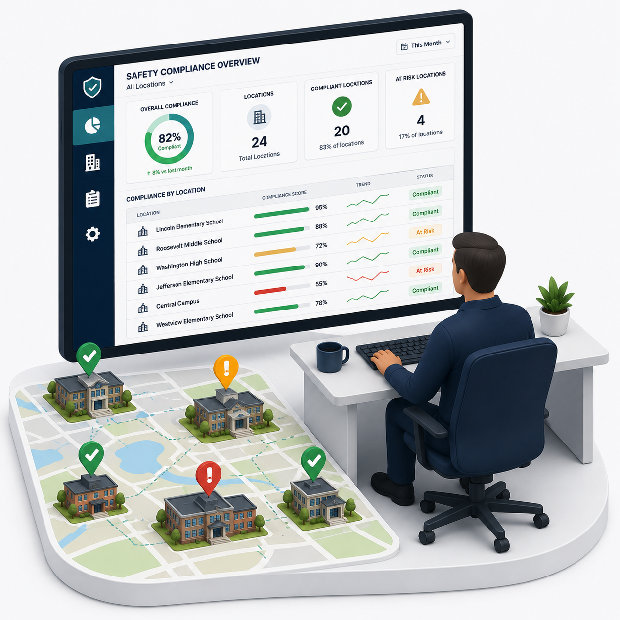 monitor compliance across locations