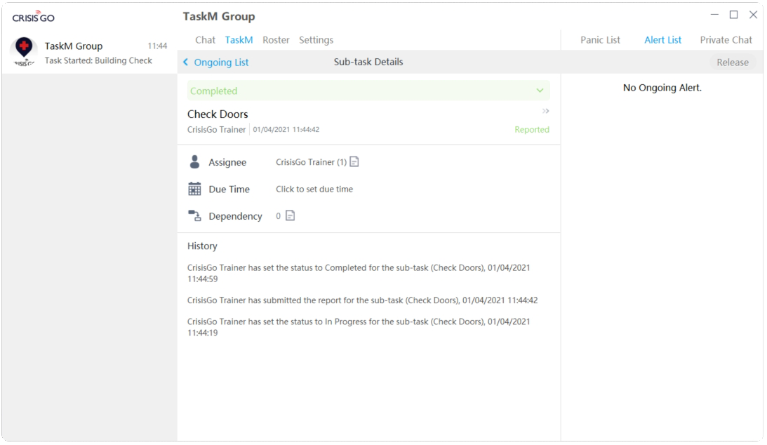 taskm group dashboard