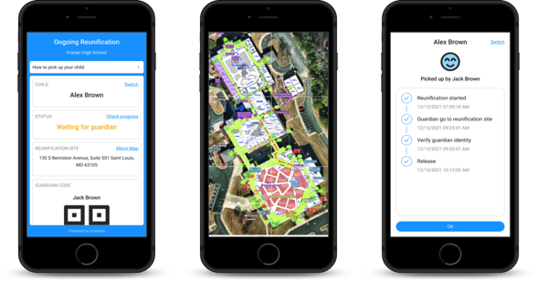 safety reunification manager screenshots on mobile devices