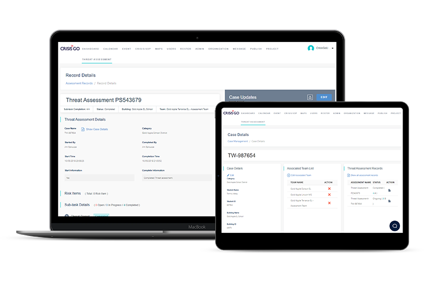 Student Threat Assessment Manager - Case Details screen