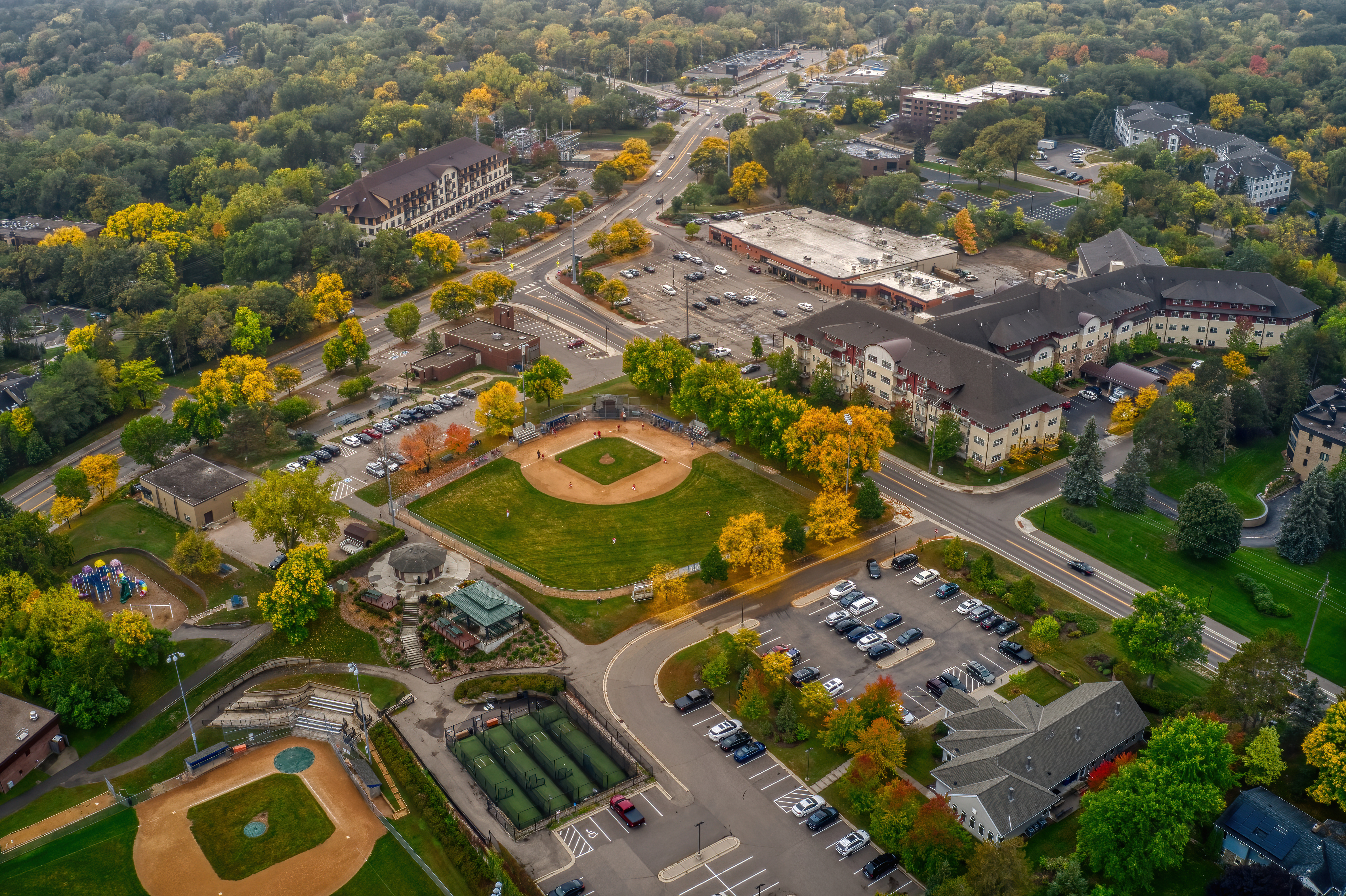 ariel view of a school in minnesota