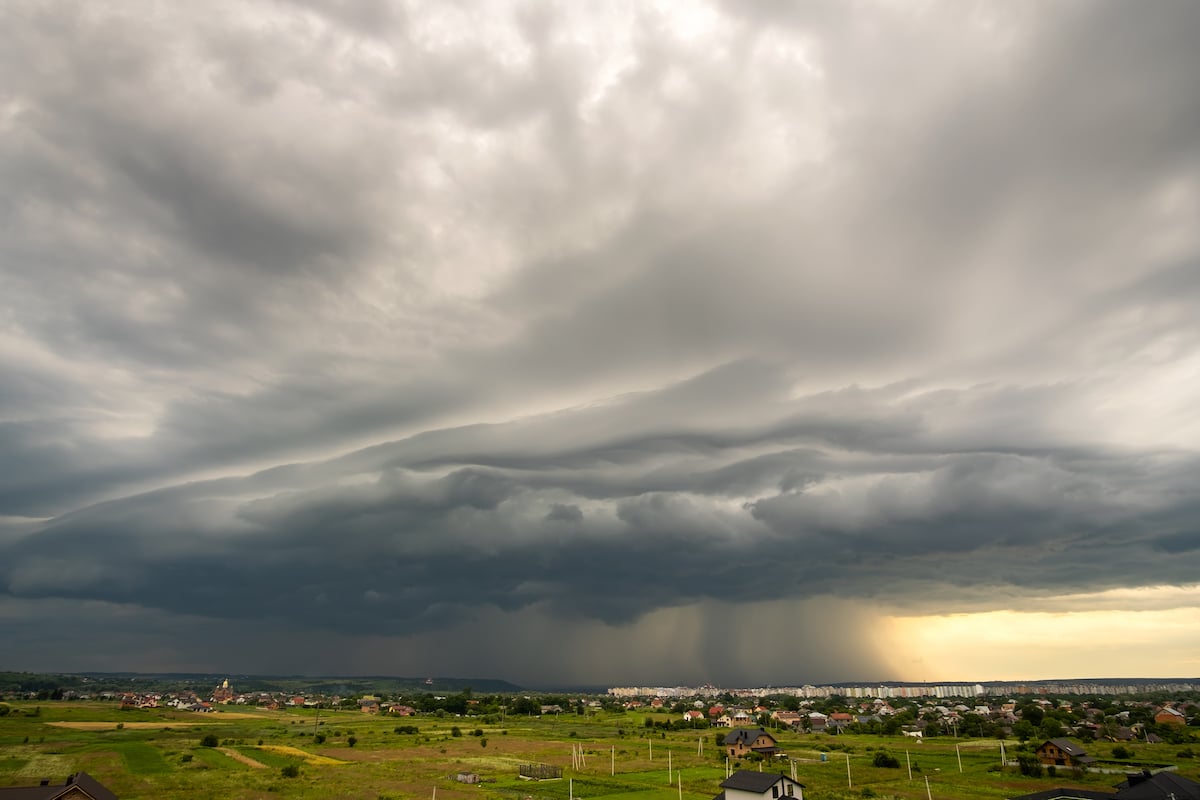 moody landscape with dark clouds