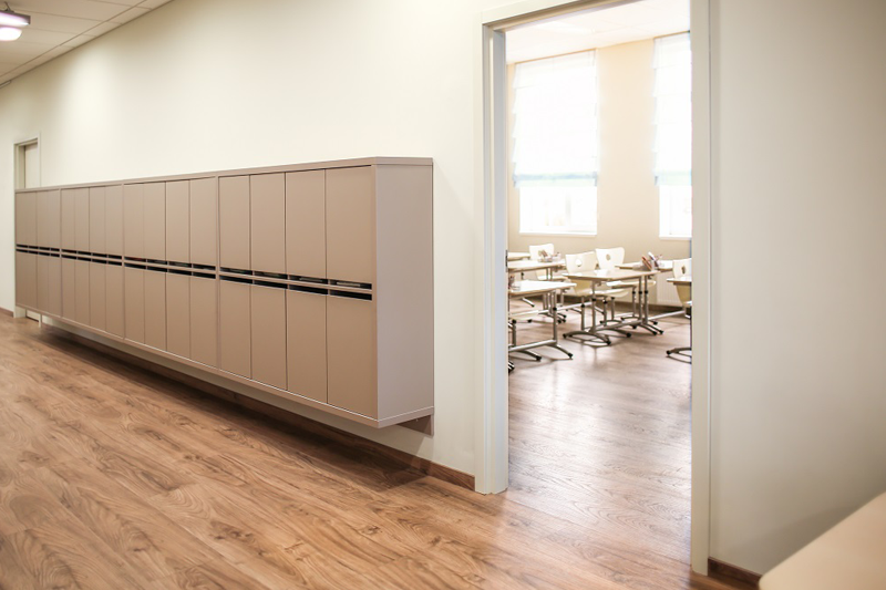 empty classroom and hallway