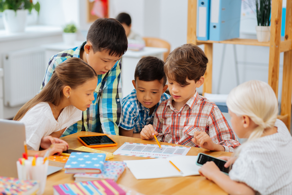 students working together
